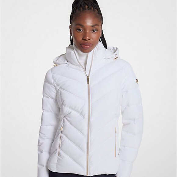 Michael Kors White packable puffer jacket - Picture 1 of 3